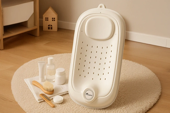 Składana podpórka do kąpieli dla niemowląt Momini BathBuddy beige