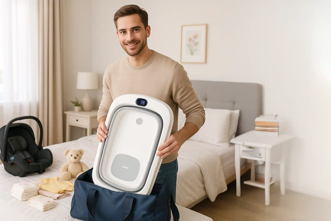 Składana wanienka z termometrem dla niemowląt Momini BelloBath